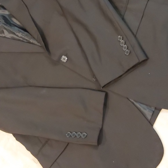 ANGELO ROSSI Hand Tailored Miro Tech Mens Black Blazer Suit Jeacket Size 46 S - Picture 8 of 13